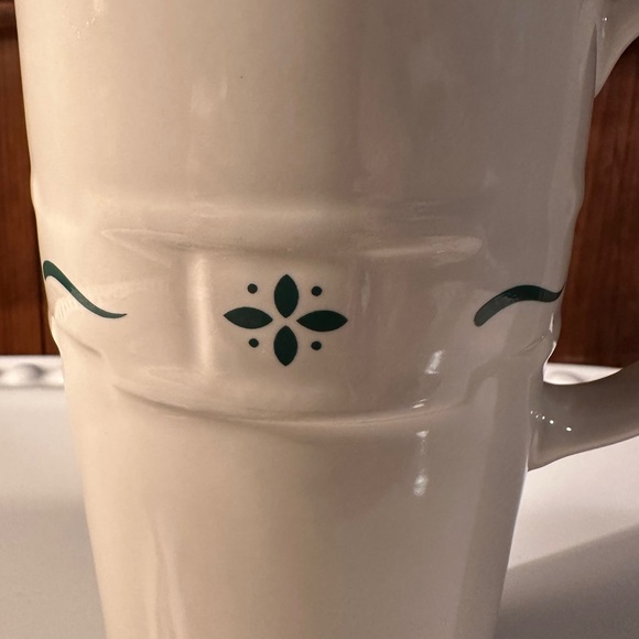 LONGABERGER VITRIFIED TRAVEL MUG, 16 OZ., CREAM /GREEN - Picture 8 of 8